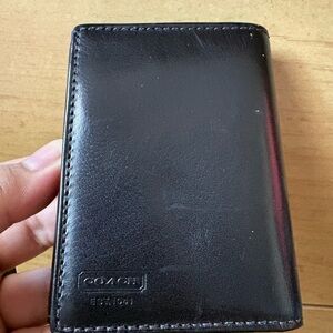 Coach Dark Leather Card Holder